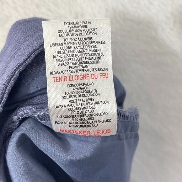 Jason Wu High Waisted Pleated Paperbag Shorts Purple Linen Blend Size‎ 12 - Picture 7 of 7